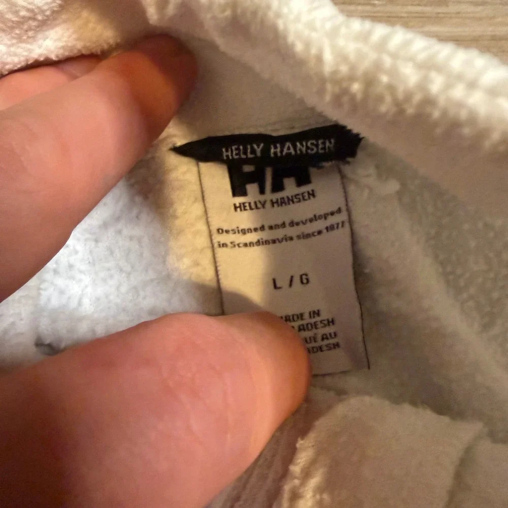 Helly Hansen Mens White Quarter Zip Fleece Pullover Sweater Large HH Logo